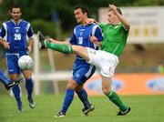 17 June 2009; Dean Kelly, Region 1, Republic of Ireland, in action against Branimir Dabic, Podrucni Fudbalski Savez Gradiska, Bosnia-Herzegovina. UEFA Regions Cup 2009, Podrucni Fudbalski Savez Gradiska, Bosnia-Herzegovina v Region1, Republic of Ireland, NK Samobor Stadium, Samobor, Croatia. Picture credit: Pat Murphy / SPORTSFILE