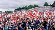 23 July 1995; Tyrone supporters on the pitch following their side's 2-13 to 0-7 victory over Cavan. Ulster Senior Football Championship Final, Tyrone v Cavan, St. Tighearnach's Park, Clones, Co. Monaghan. Picture credit: Ray McManus / SPORTSFILE