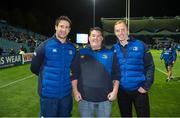 23 October 2015; Leinster Rugby PRO of the Month Award winner Colin McKeown, Tallaght RFC, with Leinster's Kevin McLaughlin, left, and Darragh Fanning at the Guinness PRO12, Round 5, clash between Leinster and Glasgow Warriors at the RDS, Ballsbridge, Dublin. Picture credit: Stephen McCarthy / SPORTSFILE