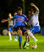 23 October 2015; Ciarán Coll, Finn Harps, in action against Ryan Swan, UCD. SSE Airtricity Promotion Playoff Semi Final First Leg, UCD v Finn Harps. UCD Bowl, UCD, Dublin. Picture credit: Piaras Ó Mídheach / SPORTSFILE