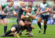 24 October 2015; Quinn Roux, Connacht, is tackled by Richard Fussell, Ospreys. Guinness PRO12, Round 5, Ospreys v Connacht. Liberty Stadium, Swansea, Wales. Picture credit: Gwenno Davies / SPORTSFILE