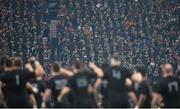 24 October 2015; Supporters watch the New Zealand team perform 'The Haka' ahead of the game. 2015 Rugby World Cup, Semi-Final, New Zealand v South Africa. Twickenham Stadium, Twickenham, London, England. Picture credit: Ramsey Cardy / SPORTSFILE