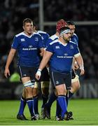 23 October 2015; Marty Moore, right, and Ross Molony, Leinster. Guinness PRO12, Round 5, Leinster v Glasgow Warriors. RDS, Ballsbridge, Dublin. Picture credit: Stephen McCarthy / SPORTSFILE