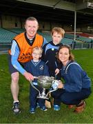 11 October 2015; Na Piarsaigh selector Kieran Bermingham celebrates with his wife Annemarie and their sons Sean, aged 3, and and Conor, aged 7, after victory over Patrickswell. Limerick County Senior Hurling Championship Final, Patrickswell v Na Piarsaigh. Gaelic Grounds, Limerick. Picture credit: Diarmuid Greene / SPORTSFILE