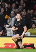 24 October 2015; Beauden Barrett, New Zealand, celebrates scoring his side's second try of the game. 2015 Rugby World Cup, Semi-Final, New Zealand v South Africa. Twickenham Stadium, Twickenham, London, England. Picture credit: Ramsey Cardy / SPORTSFILE