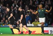 24 October 2015; JP Pietersen, South Africa, reacts after his side conceded their second try of the game. 2015 Rugby World Cup, Semi-Final, New Zealand v South Africa. Twickenham Stadium, Twickenham, London, England. Picture credit: Ramsey Cardy / SPORTSFILE