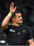 24 October 2015; New Zealand's Dan Carter following his side's victory. 2015 Rugby World Cup, Semi-Final, New Zealand v South Africa. Twickenham Stadium, Twickenham, London, England. Picture credit: Ramsey Cardy / SPORTSFILE
