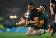 24 October 2015; Sonny Bill Williams, New Zealand, is tackled by Francois Louw, South Africa. 2015 Rugby World Cup, Semi-Final, New Zealand v South Africa. Twickenham Stadium, Twickenham, London, England. Picture credit: Ramsey Cardy / SPORTSFILE