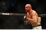24 October 2015; Cathal Pendred during his fight with Tom Breese. UFC Fight Night. 3Arena, Dublin. Picture credit: Stephen McCarthy / SPORTSFILE