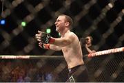 24 October 2015; Neil Seery celebrates victory over Jon Delos Reyes. UFC Fight Night. 3Arena, Dublin. Picture credit: Stephen McCarthy / SPORTSFILE
