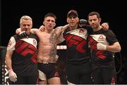 24 October 2015; Norman Parke with his team following his victory over Reza Madadi. UFC Fight Night. 3Arena, Dublin. Picture credit: Stephen McCarthy / SPORTSFILE