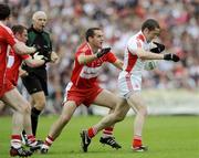 21 June 2009; Stephen O'Neill, Tyrone, in action against Sean Martin Lockhart, Derry. GAA Football Ulster Senior Championship Semi-Final, Tyrone v Derry, Casement Park, Belfast, Co. Antrim. Picture credit: Oliver McVeigh / SPORTSFILE