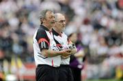 21 June 2009; Tyrone manager, Mickey Harte, right, and his assistant, Tony Donnelly, watches on from the sideline. GAA Football Ulster Senior Championship Semi-Final, Tyrone v Derry, Casement Park, Belfast, Co. Antrim. Picture credit: Oliver McVeigh / SPORTSFILE