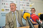 24 June 2009; Dublin manager Pat Gilroy, left, and Paul Griffin during a press conference ahead of their Leinster Senior Football Championship Semi-Final game against Westmeath on Sunday. St Claire's, Griffith Avenue, Dublin. Picture credit: Brian Lawless / SPORTSFILE