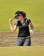 27 June 2009; France's Julie Greciet celebrates after playing from the bunker for a birdie during the Ladies Irish Open Golf Championship. Portmarnock Hotel and Golf Links, Portmarnock, Co. Dublin. Photo by Sportsfile *** Local Caption ***