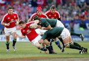 27 June 2009; Brian O'Driscoll, British and Irish Lions, is tackled by Victor Matfield and Bakkies Botha, South Africa. 2nd Test, South Africa v British and Irish Lions, Loftus Versfeld Stadium, Pretoria, South Africa. Picture credit: Andrew Fosker / SPORTSFILE