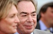 27 June 2009; Winning owner Lord Andrew Lloyd-Webber looks on while his wife Madeline speaks to the media after Dar Re Mi who won the Audi Pretty Polly Stakes. Curragh Racecourse, Co. Kildare. Picture credit: Pat Murphy / SPORTSFILE