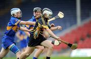 27 June 2009; Michelle Quilty, Kilkenny, in action against Julie Kirwin, left, and Tishy O'Halloran, Tipperary. Gala Senior Camogie Championship - Group 1 Round 2, Tipperary v Kilkenny, Semple Stadium, Thurles. Picture credit: Ray McManus / SPORTSFILE