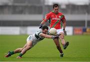 25 October 2015; David Kinsella, Palatine, in action against Gareth Dillon, Portlaoise. AIB Leinster GAA Senior Club Football Championship, Palatine v Portlaoise. Netwatch Dr. Cullen Park, Carlow. Photo by Sportsfile