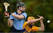 25 October 2015; Kevin Downes, Na Piarsaigh, in action against Barry Fitzpatrick, Sixmilebridge. AIB Munster GAA Senior Club Hurling Championship, Sixmilebridge v Na Piarsaigh. O'Garney Park, Sixmilebridge, Co. Clare. Picture credit: Piaras Ó Mídheach / SPORTSFILE