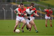 25 October 2015; Jamie Kenny, Palatine, in action against Cahir Healy, Portlaoise. AIB Leinster GAA Senior Club Football Championship, Palatine v Portlaoise. Netwatch Dr. Cullen Park, Carlow. Photo by Sportsfile