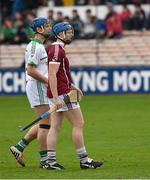 25 October 2015; Brian Hogan, O'Loughlin Gaels, lines out against his brother Keith, the Clara captain. St. Canice's Credit Union Kilkenny County Senior Hurling Championship Final, Clara GAA v O'Loughlin Gaels GAA Club. Nowlan Park, Kilkenny. Picture credit: Ray McManus / SPORTSFILE