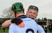 25 October 2015; Kevin Downes, Na Piarsaigh, celebrates with team-mate Will O'Donoghue after the game. AIB Munster GAA Senior Club Hurling Championship, Sixmilebridge v Na Piarsaigh. O'Garney Park, Sixmilebridge, Co. Clare. Picture credit: Piaras Ó Mídheach / SPORTSFILE