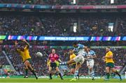 25 October 2015; Joaquin Tuculet, Argentina, clears the ball. 2015 Rugby World Cup, Semi-Final, Argentina v Australia. Twickenham Stadium, Twickenham, London, England. Picture credit: Ramsey Cardy / SPORTSFILE