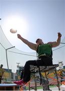 27 October 2015; Ireland's Orla Barry, from Ladysbridge, Co. Cork, competes in the discus final at Suhaim Bin Hamad Stadium. IPC Athletics World Championships. Doha, Qatar. Picture credit: Marcus Hartmann / SPORTSFILE