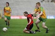 27 June 2009; Matthew Bagnall, Down, in action against Enda Faulkner, Donegal. ESB Ulster Minor Football Championship Semi-Final, Donegal v Down, St. Tighearnach's Park, Clones, Co. Monaghan. Picture credit: Oliver McVeigh / SPORTSFILE *** Local Caption ***