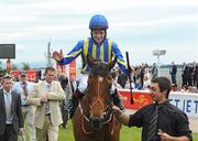 28 June 2009; Benbaun and Pat Smullen after winning the Dubai Duty Free Millenium Millionaire Sapphire Stakes. Irish Derby Festival - Sunday, Curragh Racecourse, Co. Kildare. Picture credit: Matt Browne / SPORTSFILE