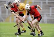 28 June 2009; Shane McNaughton, Anrtrim, in action against Sean Ennis and Kieran Courtney, Down. GAA Hurling Ulster Senior Championship Final, Antrim v Down, Casement Park, Belfast, Co. Antrim. Picture credit: Oliver McVeigh / SPORTSFILE *** Local Caption ***