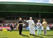 28 June 2009; Bishop Christopher Jones blesses the new stand in Markievicz Park alongside Father Christy, left, Mary Quinn and Ailish Murphy, during half-time. GAA Football Connacht Senior Championship Semi-Final, Sligo v Galway, Markievicz Park, Sligo. Picture credit: Brian Lawless / SPORTSFILE