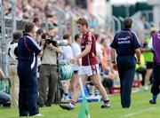 28 June 2009; Garry O'Donnell, Galway, leaves the field after being sent off by referee Derek Fahy. GAA Football Connacht Senior Championship Semi-Final, Sligo v Galway, Markievicz Park, Sligo. Picture credit: Ray Ryan / SPORTSFILE