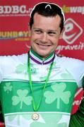 28 June 2009; Nicolas Roche, AG2R La Mondiale, accepts the jersey of National Champion at the All-Ireland Elite Men's Road Race Championships. Dunboyne, Co. Meath. Picture credit; Stephen McMahon / SPORTSFILE