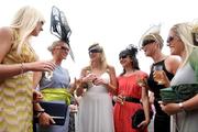 28 June 2009; Enjoying the days races are, from left, Gemma Gaynor, Siobhan O'Neill, Valerie Corley, Amy Savage, Jeannette Naughton and Ingrid Brook at the Irish Derby Festival - Sunday, Curragh Racecourse, Co. Kildare. Picture credit: Matt Browne / SPORTSFILE