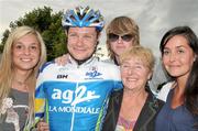 28 June 2009; Nicolas Roche, AG2R La Mondiale, celebrates with members of his family including his grandmother, Bunny, after taking victory in the  All-Ireland Elite Men's Road Race Championships, Dunboyne, Co. Meath. Picture credit; Stephen McMahon / SPORTSFILE