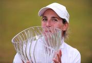 28 June 2009; Italy's Diana Luna celebrates with the trophy after winning the AIB Ladies Irish Open. Portmarnock Hotel and Golf Links, Portmarnock, Co. Dublin. Photo by Sportsfile *** Local Caption ***