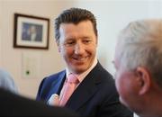 30 June 2009; Roddy Collins speaking to the media after being unveiled as the new manager of Floriana of Malta. Maltese Embassy, Earlsfort Terrace, Dublin. Photo by Sportsfile