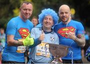 26 October 2015; Noel Flannery, from Cabra, Dublin, Darren Hodges, from Crumlin, Dublin, and Gavin McGee, from Northwall, Dublin, before the start of the SSE Airtricity Dublin Marathon. Merrion Square, Dublin. Picture credit: Tomas Greally / SPORTSFILE