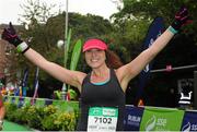 26 October 2015; Karin Oren, from Israel, after finishing the SSE Airtricity Dublin Marathon 2015. Merrion Square, Dublin. Picture credit: Tomas Greally / SPORTSFILE