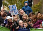 26 October 2015; Family and friends of athletes near the finish of the SSE Airtricity Dublin Marathon 2015, Merrion Square, Dublin. Picture credit: Ray McManus / SPORTSFILE