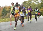 26 October 2015; Francis Ngare, Kenya, leads the elite runners through Phoenix Park during the SSE Airtricity Dublin Marathon 2015. Dublin. Picture credit: Cody Glenn / SPORTSFILE