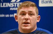 19 October 2015; Tadgh Furlong, during a press conference. Leinster Rugby Squad Training, Rosemount, UCD, Belfield, Dublin.  Picture credit: Seb Daly / SPORTSFILE