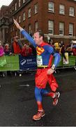 26 October 2015; Richie Byrne, Co. Kildare, on his way to finishing the SSE Airtricity Dublin Marathon 2015, Merrion Square, Dublin.Picture credit: Ray McManus / SPORTSFILE