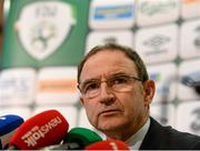 28 August 2015; Republic of Ireland manager Martin O'Neill during a squad announcement. Republic of Ireland Squad Announcement. FAI HQ, National Sports Campus, Abbotstown, Co. Dublin. Picture credit: Seb Daly / SPORTSFILE