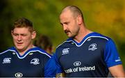 28 October 2015; Leinster's Hayden Triggs, right, and Tadhg Furlong arrive for squad training. Leinster Rugby Squad Training. Rosemount, UCD, Belfield, Dublin. Picture credit: Piaras Ó Mídheach / SPORTSFILE