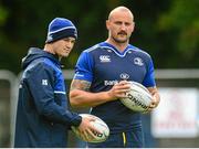 28 October 2015; Leinster's Jonathan Sexton, left, and Hayden Triggs during squad training. Leinster Rugby Squad Training. Rosemount, UCD, Belfield, Dublin. Picture credit: Piaras Ó Mídheach / SPORTSFILE