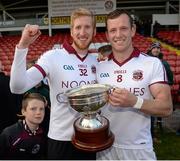 4 October 2015; Paudie McGuigan and Patsy Bradley, Slaughtneil, celebrate after the game. Derry County Senior Football Championship Final, Coleraine v Slaughtneil, Celtic Park, Derry. Picture credit: Oliver McVeigh / SPORTSFILE