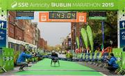 26 October 2015; Patrick Monaghan, approaches the finishline, to win the wheelchair group at the SSE Airtricity Dublin Marathon 2015. Merrion Square, Dublin. Picture credit: Tomas Greally / SPORTSFILE
